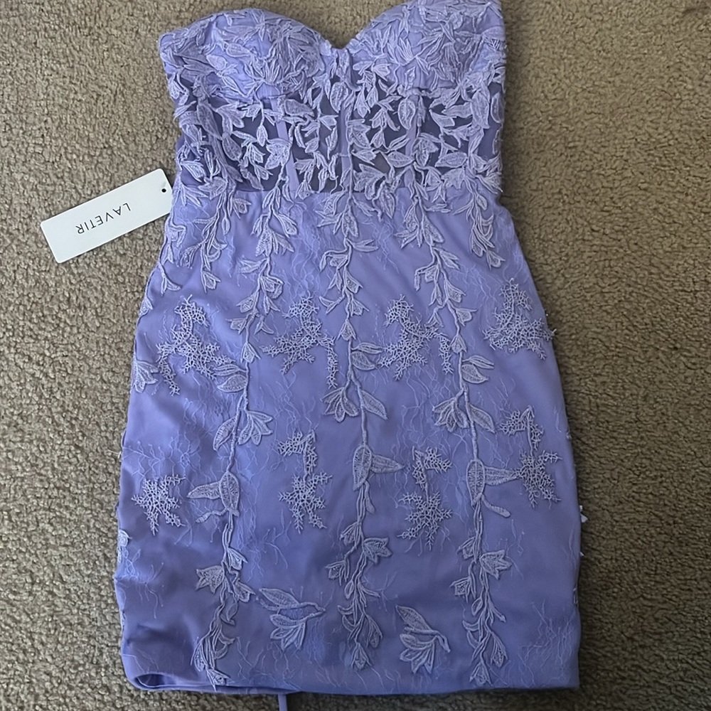 Brand new strapless purple hoco dress